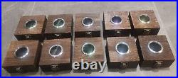 10 Sets of Sycamore Wood Box with Magnifier Window Storage Case for Zippo Lighters