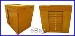 100 Pen Case Wood With Glass Top Display Pinewood