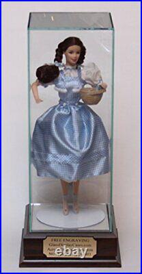 14 Size Doll Personalized Glass Display Case with Wood Platform Base