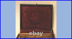 1860 antique AMBROTYPE PHOTO UNIFORM or SOLDIER thick glass brass wood case