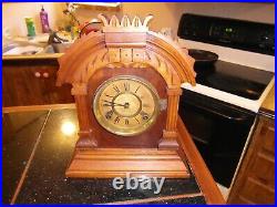 1882 Antique Ansonia Mantle Clock wood case mermods jewelry co st louis repair
