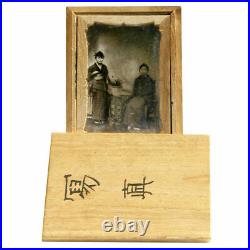 1890 Japan Ambrotype 2 women with flowers
