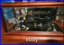 1913 Ford Model T Touring Model Car in Glass & Wood Display Case, Perfect Condit