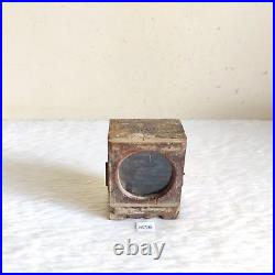 1920s Vintage Handmade Alarm Clock Case Wooden Glass Frame Old Collectible WD398