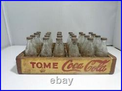 1950's Minaiture Coca Cola Glass Bottles In Wood Case
