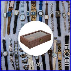 1pc Dustproof Multifunction Watch Glasses Case Wood Jewelry Case Wood Watch Case