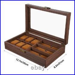 1pc Household Creative Multifunction Wood Watch Case Watch Glasses Case