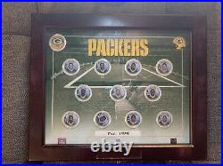 2004 Green Bay Packers? Set Of 21 Quarters With Wood/glass Display Cases