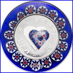 2016 Murrine Millefiori Glass art 20G Pure Silver Coin