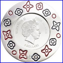 2016 Murrine Millefiori Glass art 20G Pure Silver Coin