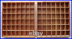2x WOOD DISPLAY CASE EACH HOLD 42 SHOT GLASSES CABINET SHADOW BOX WALL SHELVES