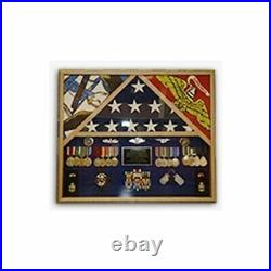 3 Flags Military Shadow Box, flag case for 3 flags
