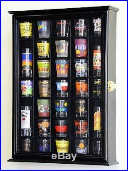 31 Shot Glass Shooter Display Case Cabinet Holder Wall Rack Shotglass Lockable