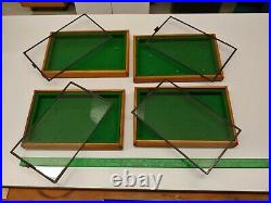 4x Vintage Mini Jewelry Display Case(s) Antique Museum / Shop Wood & Glass
