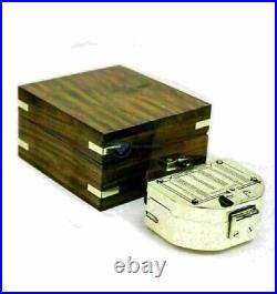 5 UNIT Nautical Brass Compass Stanley London Compass With Wooden Box gift