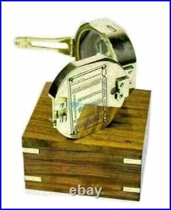 5 UNIT Nautical Brass Compass Stanley London Compass With Wooden Box gift