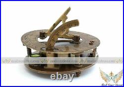 5 Unit Maritime West London Brass Sundial Compass With Wood Box Sundial