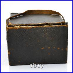 5 antique 5 x 7 Kodak wood frame glass view camera film holders w leather case