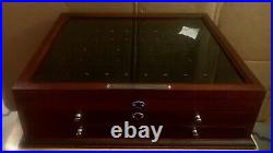 50 State Collection Wood Display Storage Box Case Glass Velvet