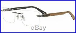 700$ New +case CHOPARD Men Rimless Gunmetal Wood Eyeglasses Frame Glasses VCHC39