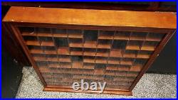 71 Slot Display Case Rack Wall Curio Cabinet Shadow Box Shot Glass Collectables