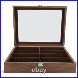 8 Grids Glasses Storage Box Wooden Sunglasses Display Case Travel Jewelry