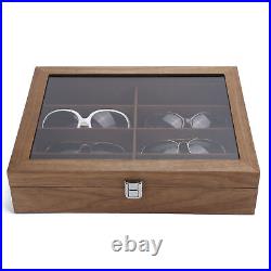 8 Grids Glasses Storage Box Wooden Sunglasses Display Case Travel Jewelry EOB
