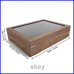 8 Grids Glasses Storage Box Wooden Sunglasses Display Case Travel Jewelry IDS