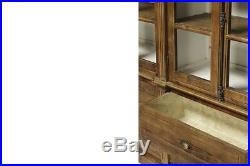 95 T Cabinet Book Case Reclaimed Hand Crafted Wood Glass Doors French Hardware