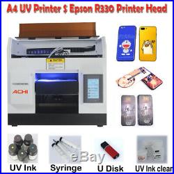 A4 UV Printer 6Color Epson R330 Head for Phone case Glass Metal Wood 3D Embossed