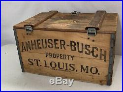 ANTIQUE 1933 AUTHENTIC ST. LOUIS MO. ANHEUSER BUSCH WOOD CASE With TAX STAMP