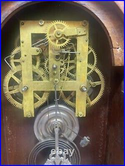 ANTIQUE E. N. Welch Parlor Clock EXCELLENT CASE WORKING CLOCK 8 DAY STRIKE