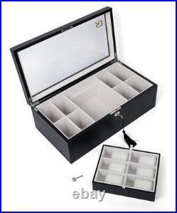 All-in-One Organizer Wooden Box for Jewelry, Watches, and Belts, Christmas Gift