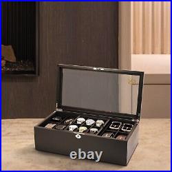 All-in-One Organizer Wooden Box for Jewelry, Watches, and Belts, Christmas Gift