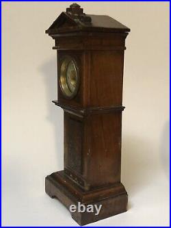 Amazing! Antique Edwardian Walnut Miniature Grandfather Long Case Clock
