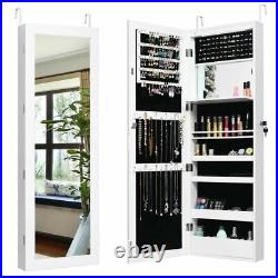 Amrutha 14.5'' Wide Wall Mounted Jewelry Armoire with Mirror, COLOR WHITE