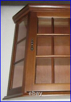 Angled Wood Curio Box Display Case Wall Cabinet withGlass Door & Glass Ends