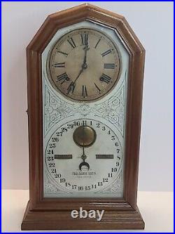 Antique 1800's ITHACA Model 11 Octagonal Perpetual Double Dial Calendar Clock