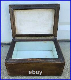 Antique 1908 Sargent Cigar Chest Humidor Oak Wood Box Porcelain Glass Lined Case