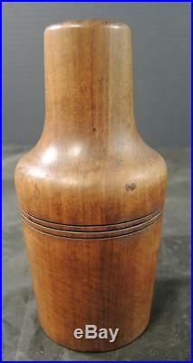 Antique 19th Century Treen Wood Cased Cologne Apothecary Bottle