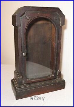 Antique 19th century handmade Art Deco wood glass display case display stand