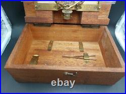 Antique Bell System Telephone Co. Test Kit for Batteries Brass & Glass Wood Case