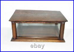 Antique Boston Garter Desktop Wood & Glass Display Box