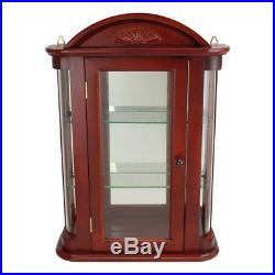 Antique Brown Display Case Country Rosedale 22.5 Hardwood Wall Curio Cabinet