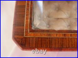 Antique French Inlaid Wood, Beveled Glass Jewel Box, Napoleon III Period