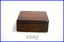 Antique Georgian Compass ca. 1820's in hinged Mahogany Case travel pocket WORKS