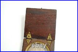Antique Georgian Compass ca. 1820's in hinged Mahogany Case travel pocket WORKS
