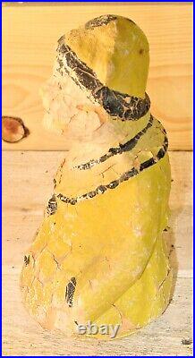 Antique German 1900- 1920 Circus Paper Mache Clown with Wood & Glass Case