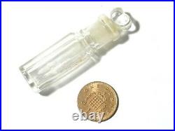 Antique Glass Scent Perfume Bottle inside Lighthouse Shaped Wood Case Box 8cm