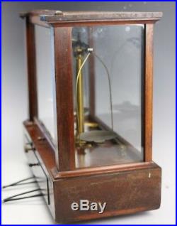 Antique H Kohlbusch Precision Balance Scale With Wood & Glass Case